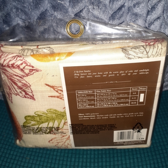 Pumpkin Thanksgiving Fabric oblong Tablecloth 10-12 people 60 x 120 in - Picture 3 of 4